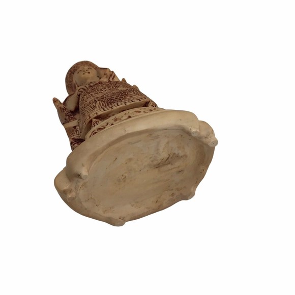 Vintage ASIAN ROYALTY Carved FIGURINES ETCHED SITTING ON SERPENT THRONES 9 1/4” - Picture 14 of 15